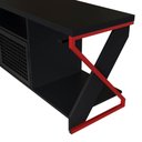 Ver imagem 5 de Rack Tv 60 Polegadas Industrial 160cm 2 Portas Nichos e Led Cor:preto com Vermelho