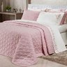 Colcha Clara King Rosa 200 Fios 100% Algodão 3 Peças 2,80m X 2,70m - 1