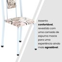 Ver mais imagens de Conjunto de Mesa Tubular com 6 Cadeiras Lara Branco/Arabesco