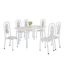 Ver imagem 2 de Conjunto de Mesa Tubular com 6 Cadeiras Lara Branco/Arabesco