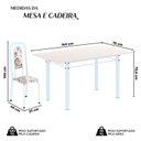 Ver imagem 3 de Conjunto de Mesa Tubular com 6 Cadeiras Lara Branco/Arabesco