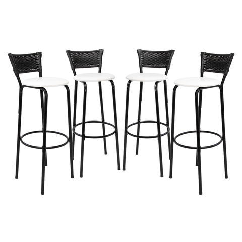 Kit 4 Cadeiras Alta 80cm para Balcão Ilha Bancada Área Gourmet Bar Piscina Banqueta Itagold