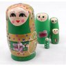 Matriosca Verde Boneca Russa 12 Cm Azul D 5 Peças - 2
