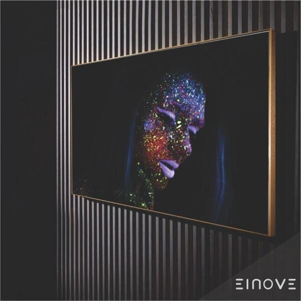 Quadro Arte Psicodélica Neon Purple 90X60Cm Slim Preta P002 - 2