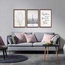 Ver imagem 2 de Quadro Decorativo Frase Paris Moldura Marrom 60X40 3 Peças