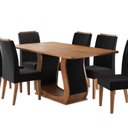 Ver imagem 2 de Conjunto para Sala de Jantar com 6 Cadeiras Inspirare Yescasa Preto/Mel