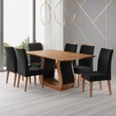 Ver imagem 1 de Conjunto para Sala de Jantar com 6 Cadeiras Inspirare Yescasa Preto/Mel