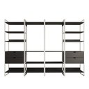 Ver imagem 3 de Guarda Roupa Aberto Industrial Casal Modulado Completo Preto Cabideiro com Gavetas Ferro Branco
