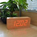 Ver imagem 7 de 4 Relógio Led Cabeceira Despertador De Madeira Mesa Com