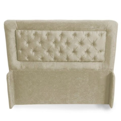 Cabeceira Casal Queen 160cm Para Cama Box Isa Suede Bege - DS Estofados