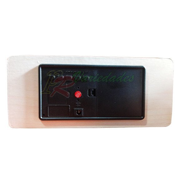 5 Relógio Mesa Digital Tipo Madeira Temperatura Premium - 5