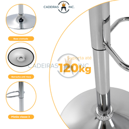 Kit 3 Banquetas de Cozinha Altas Estofadas para Bar Balcão Ilha Gomos Preta - 8