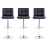 Kit 3 Banquetas de Cozinha Altas Estofadas para Bar Balcão Ilha Gomos Preta - 1