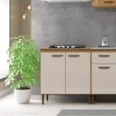 Ver imagem 1 de Balcão para Cooktop 0,80m 2 Portas Berlim Ipê Decibal