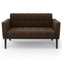 Ver mais imagens de Sofá Namoradeira e 2 Poltronas Base Madeira Preto Ana Suede Marrom - Ibiza