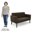 Ver imagem 6 de Sofá Namoradeira e 2 Poltronas Base Madeira Preto Ana Suede Marrom - Ibiza
