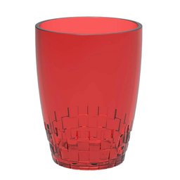 Copo Vermelho Plástico 300ml Trama Crippa Suco Água Refrigerante Escolar Refeitório Lanche - 1