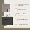 Ver imagem 3 de Gabinete de Banheiro com Cuba e Espelheira Suspenso 60cm Multimóveis Cr10135