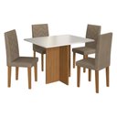Ver imagem 1 de Conjunto Mesa de Jantar 110cm com 4 Cadeiras Multimóveis Cr50208 Freijó/off White/cacau