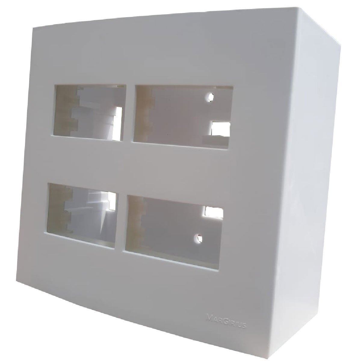 Caixa 4x4 Versatil Sobrepor Branco MarGirius Slim Sobrepor caixa 4x4 sobrepor 4 posto sem módulo - 1