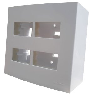 Caixa 4x4 Versatil Sobrepor Branco MarGirius Slim Sobrepor caixa 4x4 sobrepor 4 posto sem módulo