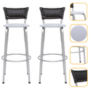 Ver imagem 1 de Kit 2 Banquetas Alta Banco para Balcão Junco Preto Àrea Gourmet Ilha Bancada bares Churrasqueira