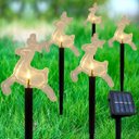 Ver imagem 2 de Pisca Solar Decoração Rena Leds Amarelo Jardim Natal de 2,5m