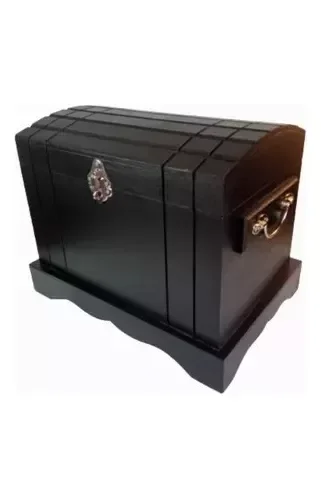 Caixa Madeira Mdf + Cadeado Bau Grande Colorido Frasqueira Cor Preto - 2