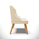 Ver imagem 4 de Kit 8 Cadeiras de Jantar Liz Corino Bege Pés Palito Castanho