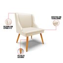 Ver imagem 6 de Kit 8 Cadeiras de Jantar Liz Corino Bege Pés Palito Castanho