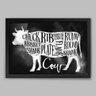 Quadro Cozinha Vaca Lousa - 90x60cm - Moldura Caixa Preto - 1