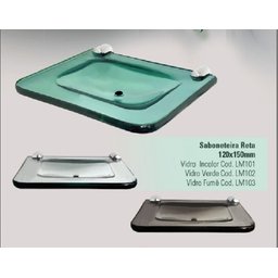 Saboneteira Reta 12x15 Cm - 8mm - Fume - 3