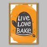 Quadro Cozinha Viva, Ame, Cozinha - 45x30cm - Moldura Caixa Madeira - 1