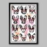 Quadro Animal Bulldog Francês Usando Óculos - 45x30cm - Moldura Padrão Preto - 1