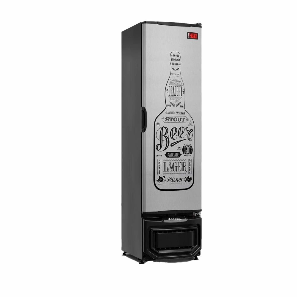 Cervejeira Vertical Frost Free Inox 230 Litros Gelopar 127v