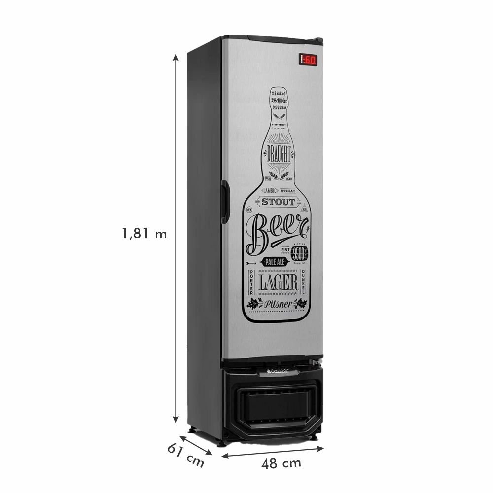 Cervejeira Vertical Frost Free Inox 230 Litros Gelopar 127v - 6