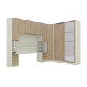 Ver imagem 2 de Guarda-roupa Casal Modulado Seletto 9 Portas 9 Gavetas com Espelho Areia Hp/jequitibá - Henn