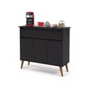 Ver imagem 1 de Aparador Buffet Zeus Preto 3 Portas 1 Gaveta Ej Móveis