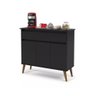 Aparador Buffet Zeus Preto 3 Portas 1 Gaveta Ej Móveis - 1