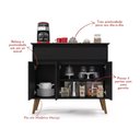 Ver imagem 3 de Aparador Buffet Zeus Preto 3 Portas 1 Gaveta Ej Móveis