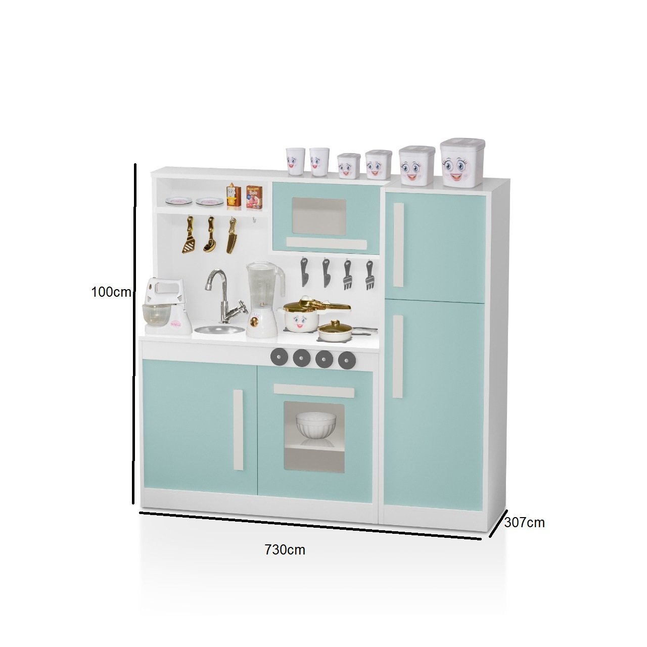 Kit Master Chefe Cozinha Infantil Verde 100% Mdf - 3