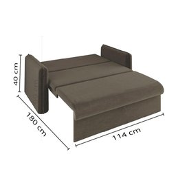 Sofá Cama 3 lugares 1,36m Veludo Capuccino Zaia Matrix - 5