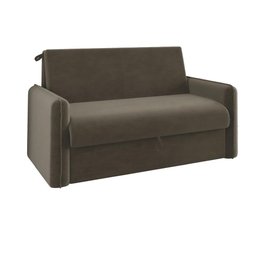 Sofá Cama 3 lugares 1,36m Veludo Capuccino Zaia Matrix - 1
