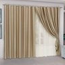 Cortina Inovare Blackout de Tecido com Voil 3M x 2,60M - Avelã/Palha - 1