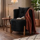 Ver imagem 1 de Poltrona Orgânica Curva Luna Veludo Preto - Montanaris Decor