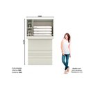 Ver imagem 2 de Modulado de Quarto Solteiro MC12 Seletto 2 Portas de Bater MDP Areia-Jequitibá 104cm