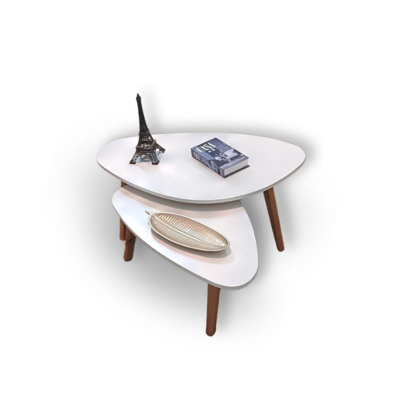 Conjunto Mesa de Centro Orgânica Paris Off White