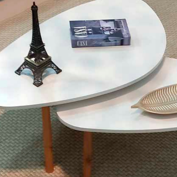 Conjunto Mesa de Centro Orgânica Paris Off White - 5