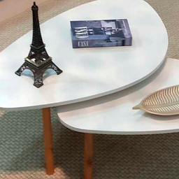 Conjunto Mesa de Centro Orgânica Paris White - 5