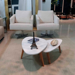Conjunto Mesa de Centro Orgânica Paris White - 3